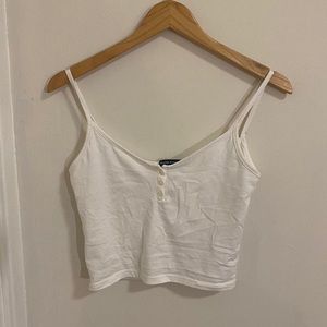 Brandy Melville white button tank top